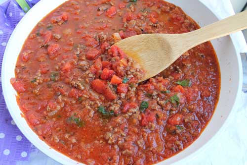 Pasta with Meat Sauce Step 1