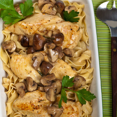 Healthy Chicken with Capers and and Mushroom Piccata