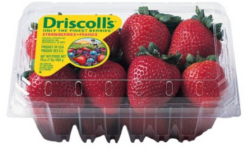 package of fresh strawberries