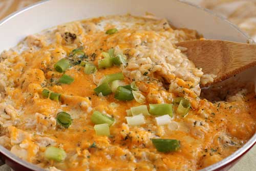 one pan cheesy chicken rice