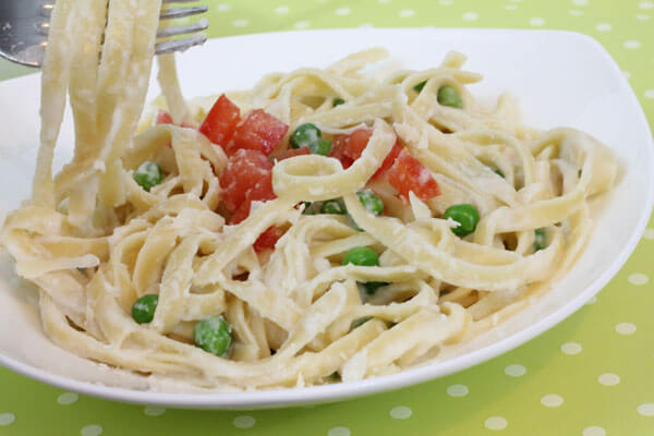 plate of Fettuccine with Cauliflower Alfredo Sauce
