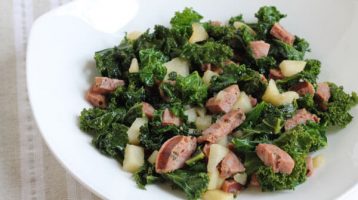 kale with sausage and apples