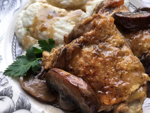 Braised Chicken Thighs with mushrooms