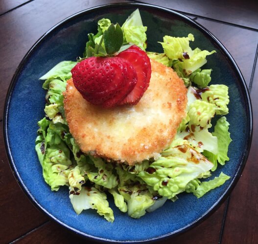 Mixed Green Salad with Warm Goat Cheese