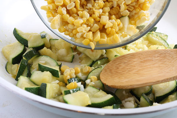 Zucchini and Corn in the skillet