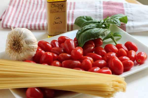 Garden Grape Tomatoes and Spaghetti