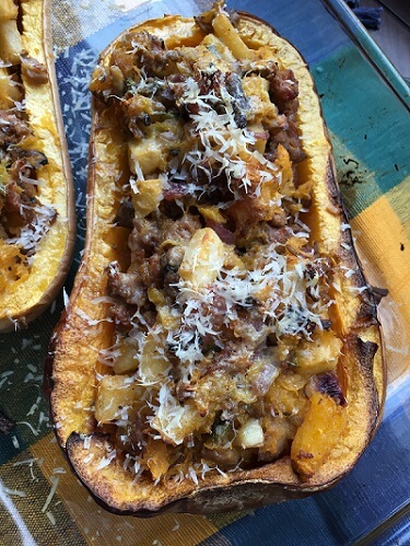 Apple and Sausage Stuffed Butternut Squash