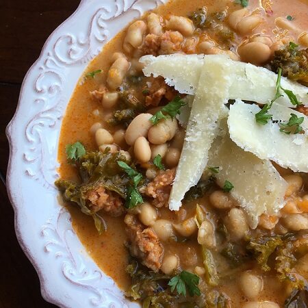Healthy and Delicious White Bean Stew with Sausage