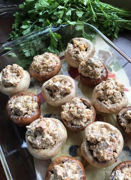 Holiday Sausage Stuffed Mushrooms