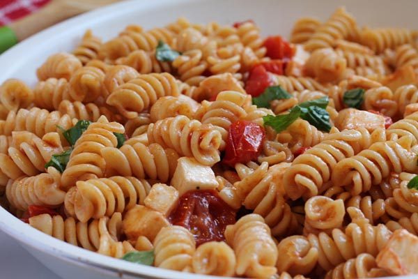 bowl of Caprese Pasta Salad