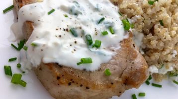 Pork Chops with Cream Cheese and Chive Sauce