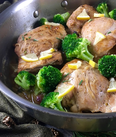 One Pan Lemon and Rosemary Chicken Thighs