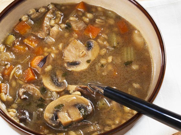 Mushroom Barley Soup Vegan Style