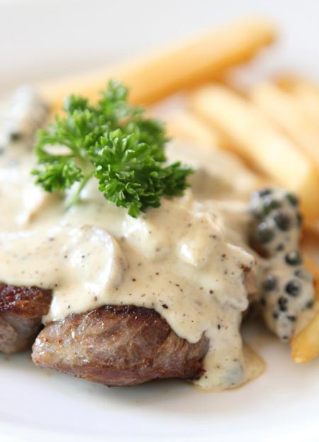 porterhouse steak with bleu cheese sauce
