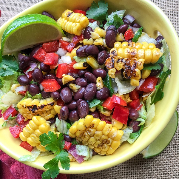 Bowl of Mexican Bean and Corn Salad 