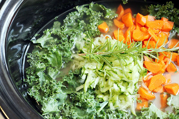 Chicken Orzo Lemon Soup Ingredients in the Crockpot