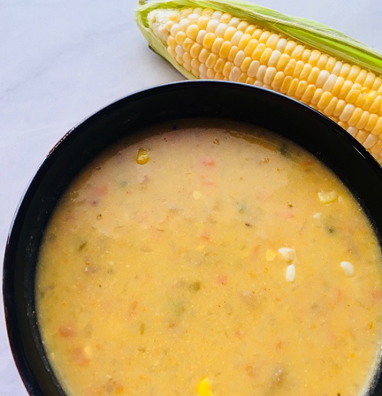Bowl of Sausage and Corn Chowder