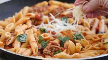 Penne Pasta with Ground Beef