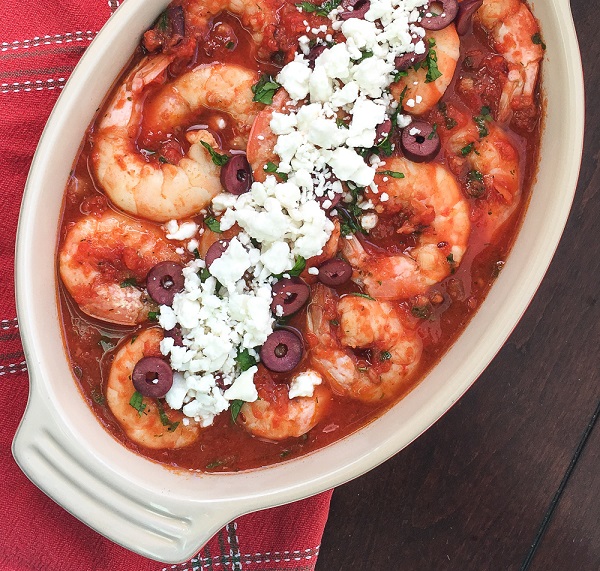 Dish of Prawn Saganaki