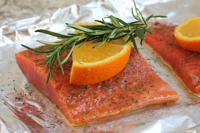 salmon with orange and dill