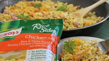 Skillet Ham Rice Cheese Side Dish with Knorr