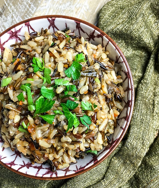 wild rice pilaf made in the Instant Pot