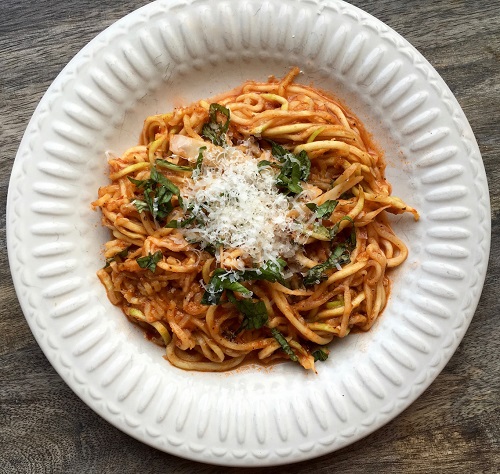 noodles made from zucchini