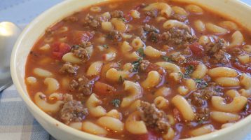 hamburger and macaroni soup