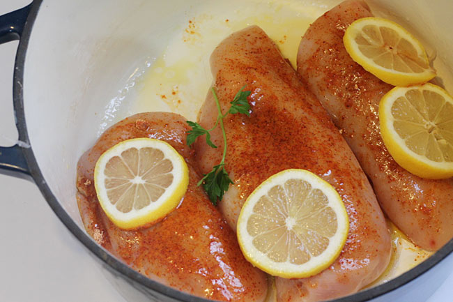 Chicken Breasts in the dutch oven
