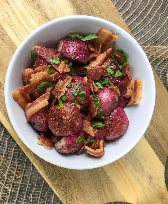 roasted radishes
