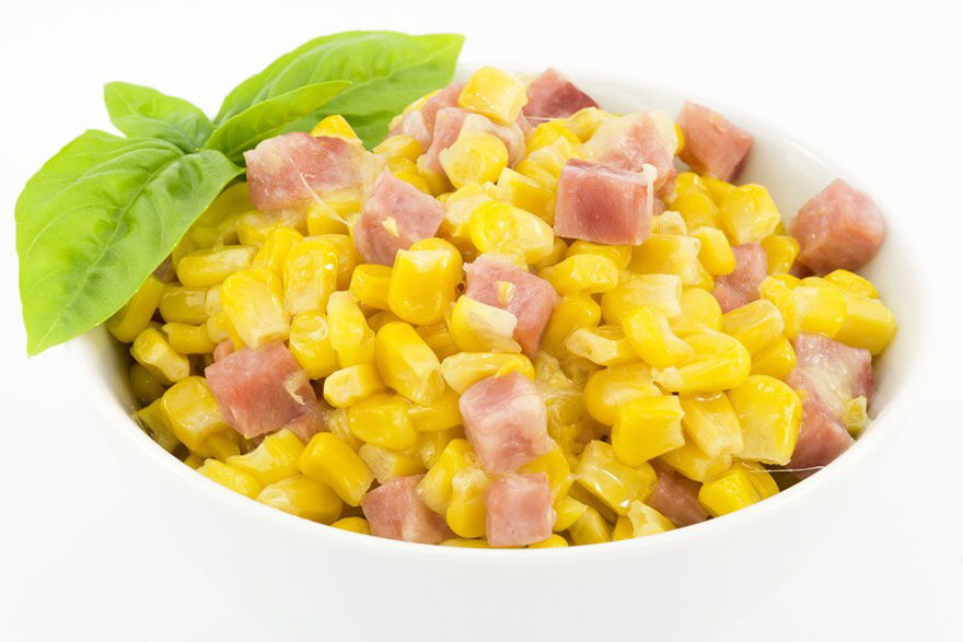 canned corn and ham