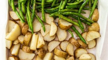 roasted potatoes and green beans