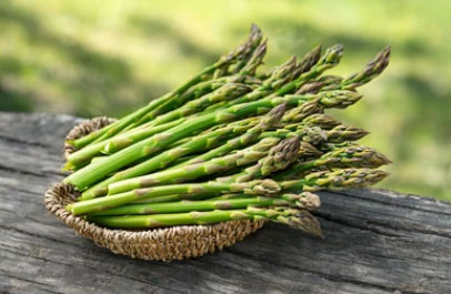 basket of green asparagus